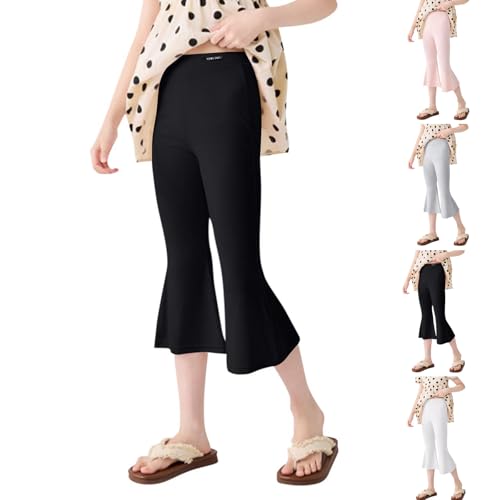 Hose für Jungen, Mädchen, Laufen, Radfahren, dehnbar, nahtlos, lässig, bequem, Yoga-Leggings, einfarbig, Bootcut, Cropped, ausgestelltes Bein, Capri-Tanz-Leggings, elastisch, hohe Taille, Jogginghose Hose für Jungen, Mädchen, Laufen, Radfahren, dehnbar, nahtlos, lässig, bequem, Yoga-Leggings, einfarbig, Bootcut, Cropped, ausgestelltes Bein, Capri-Tanz-Leggings, elastisch, hohe Taille, Jogginghose von KIDSZJA