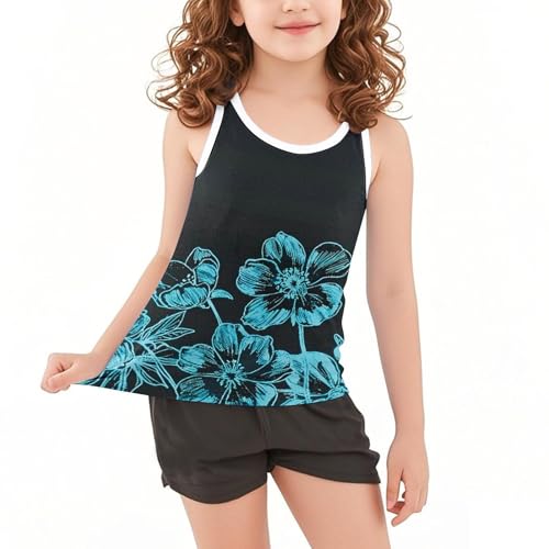 KIDSZJA Ärmelloses Tanktop für Mädchen, ärmellos, Blumenmuster, lockere Passform, lange Tunika, Camisole weich, atmungsaktiv, Sommer, Rundhalsausschnitt, leicht, für Schule, Spiel, Baumwolle KIDSZJA Ärmelloses Tanktop für Mädchen, ärmellos, Blumenmuster, lockere Passform, lange Tunika, Camisole weich, atmungsaktiv, Sommer, Rundhalsausschnitt, leicht, für Schule, Spiel, Baumwolle von KIDSZJA