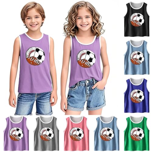 KIDSZJA Ärmelloses Tanktop für Mädchen, lockere Passform, lange Tunika, Rundhalsausschnitt, T-Shirt, Fußball, England, Fußball, bedruckt, lässig, Alltag, trendig, bequem, Sommer, niedlich KIDSZJA Ärmelloses Tanktop für Mädchen, lockere Passform, lange Tunika, Rundhalsausschnitt, T-Shirt, Fußball, England, Fußball, bedruckt, lässig, Alltag, trendig, bequem, Sommer, niedlich von KIDSZJA