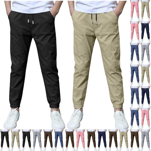 KIDSZJA All My Orders Jogginghose für Kinder, Jungen, 2 Stück, Baumwoll-Leinen-Hose, Jogginghose, Kordelzug, hohe Taille, Bündchen an den Knöcheln, weiches Jersey, Lounge, Spielzeit, Komfort, Sommer KIDSZJA All My Orders Jogginghose für Kinder, Jungen, 2 Stück, Baumwoll-Leinen-Hose, Jogginghose, Kordelzug, hohe Taille, Bündchen an den Knöcheln, weiches Jersey, Lounge, Spielzeit, Komfort, Sommer von KIDSZJA