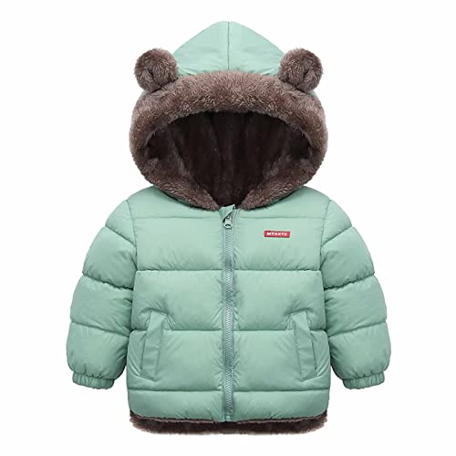 KIDSZJA Baby-Kapuzenjacke für Kleinkinder, Jungen, Mädchen, Fleece, Leinen, Puffermantel, beide Seiten, warme Winter-Steppjacken, gepolsterte Mäntel, Schneeanzug, Oberbekleidung, Körperwärmer, 2–8 von KIDSZJA