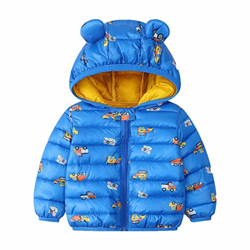 KIDSZJA Baby-Pufferjacke, Winter-Kapuzenmantel, gepolsterte Jacke, Blumenmuster, leichte Oberbekleidung, Daunenmantel, niedliche Steppjacken, Jungen, Mädchen, Outfits, Körperwärmer, 1–6 Jahre von KIDSZJA