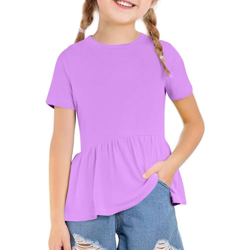 KIDSZJA Baumwollhemden für Mädchen, einfarbig, elastisch, Tunika, Tanzkleidung, Gymnastik, Kostüm, Tops, Rüschensaum, Bluse, UK-Baumwolle, für den Schulanfang, Tunika, lang, super weich, atmungsaktiv KIDSZJA Baumwollhemden für Mädchen, einfarbig, elastisch, Tunika, Tanzkleidung, Gymnastik, Kostüm, Tops, Rüschensaum, Bluse, UK-Baumwolle, für den Schulanfang, Tunika, lang, super weich, atmungsaktiv von KIDSZJA