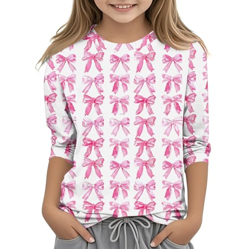 KIDSZJA Blusen für Mädchen, Großbritannien, elegant, rosa Schleife, bedruckt, Schule, Labor, Museum, Reisen, Oberteil, lange Tunika, weiche Baumwolle, Freizeitkleidung für Teenager, einfache Schule KIDSZJA Blusen für Mädchen, Großbritannien, elegant, rosa Schleife, bedruckt, Schule, Labor, Museum, Reisen, Oberteil, lange Tunika, weiche Baumwolle, Freizeitkleidung für Teenager, einfache Schule von KIDSZJA