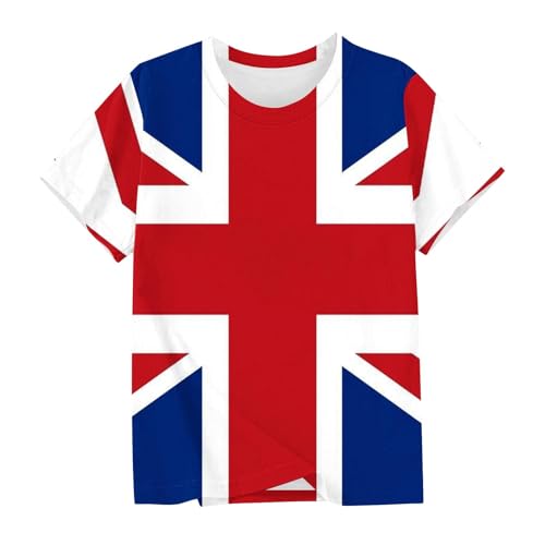 KIDSZJA Blusen für Mädchen, Großbritannien, kurzärmelig, Union-Jack-Oberteil, Rundhalsausschnitt, Kleidung, England, Fußball, Weltmeisterschaft, Strandurlaub und Familienausflüge, T-Shirt, britische KIDSZJA Blusen für Mädchen, Großbritannien, kurzärmelig, Union-Jack-Oberteil, Rundhalsausschnitt, Kleidung, England, Fußball, Weltmeisterschaft, Strandurlaub und Familienausflüge, T-Shirt, britische von KIDSZJA