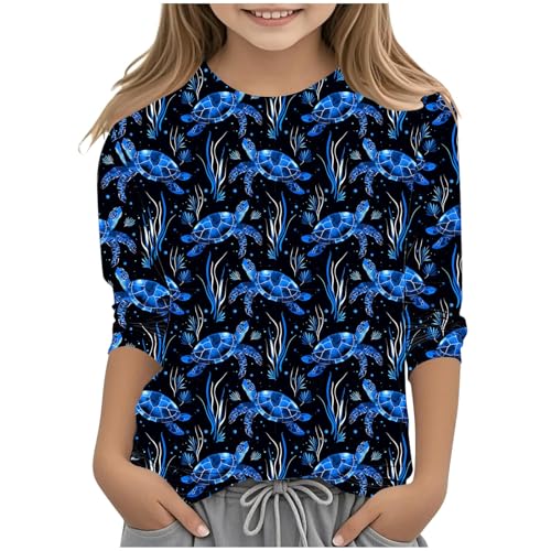 KIDSZJA Blusen für Mädchen, Sommer, Rundhalsausschnitt, modisch, weich, ultimativer Komfort, 3/4-Ärmel, Cartoon-Druck, einfach zu kombinieren, Tunika, Top, Schulpartys, Wochenendausflüge, 4–5 Jahre KIDSZJA Blusen für Mädchen, Sommer, Rundhalsausschnitt, modisch, weich, ultimativer Komfort, 3/4-Ärmel, Cartoon-Druck, einfach zu kombinieren, Tunika, Top, Schulpartys, Wochenendausflüge, 4–5 Jahre von KIDSZJA
