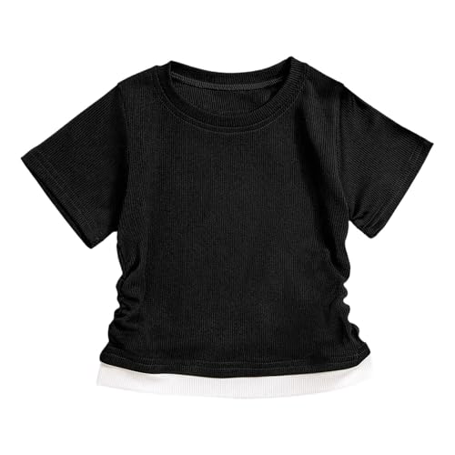KIDSZJA Blusen für Mädchen, Uk, bequeme und leichte Cropped-Kleidung, seitlich gedrehter Rundhalsausschnitt, kurzärmelig, Sommertage und Spielzeit, Hemden, leger, empfindliche Haut KIDSZJA Blusen für Mädchen, Uk, bequeme und leichte Cropped-Kleidung, seitlich gedrehter Rundhalsausschnitt, kurzärmelig, Sommertage und Spielzeit, Hemden, leger, empfindliche Haut von KIDSZJA