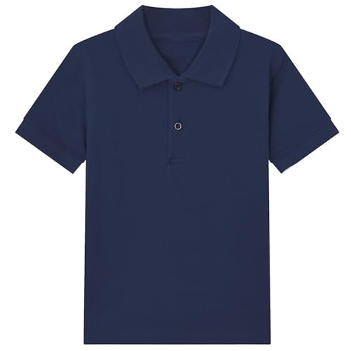 KIDSZJA Blusen für Mädchen, elegant, einfarbig, klassisch, stilvoll, empfindliche Haut, Baumwolle, klassische und bequeme Kleidung, Polo-Tops mit Knopfleiste, für Teenager, Schulveranstaltungen oder von KIDSZJA