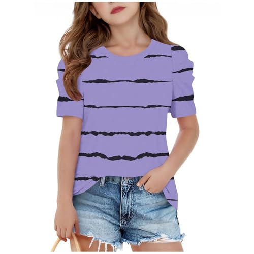KIDSZJA Blusen für Mädchen, elegant, weiche Baumwolle, lässiges Oberteil, atmungsaktiv und leicht, elegant, gestreift, Puffärmel, stilvoll, elegant, Herbst, Winter, Outdoor, Spielen, Strand, Schule KIDSZJA Blusen für Mädchen, elegant, weiche Baumwolle, lässiges Oberteil, atmungsaktiv und leicht, elegant, gestreift, Puffärmel, stilvoll, elegant, Herbst, Winter, Outdoor, Spielen, Strand, Schule von KIDSZJA