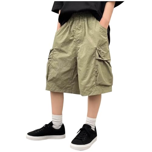 KIDSZJA Capri-Bermuda-Shorts für Jungen, leichte Baumwolle mit Taschen, schmale Passform, elastisch, hohe Taille, kurze Jogginghose für Kinder, atmungsaktiv, zum Spielen im Freien KIDSZJA Capri-Bermuda-Shorts für Jungen, leichte Baumwolle mit Taschen, schmale Passform, elastisch, hohe Taille, kurze Jogginghose für Kinder, atmungsaktiv, zum Spielen im Freien von KIDSZJA