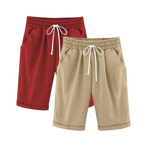 KIDSZJA Capri-Shorts für Mädchen, Kordelzug, einfarbig, für den Sommer, zum Spielen, bequeme Trainingshose, 3-teilig, Baumwollleinen, hoch gewaschen, kurze Jogginghose, lustig, umweltfreundlich KIDSZJA Capri-Shorts für Mädchen, Kordelzug, einfarbig, für den Sommer, zum Spielen, bequeme Trainingshose, 3-teilig, Baumwollleinen, hoch gewaschen, kurze Jogginghose, lustig, umweltfreundlich von KIDSZJA