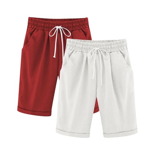 KIDSZJA Capri-Shorts für Mädchen, mit Kordelzug, einfarbig, 3-teilig, Baumwollleinen, hoch gewaschen, kurze Jogginghose, lustig, umweltfreundlich, Sommer, Spielzeit, Komfort, Strand und Party, Outfits KIDSZJA Capri-Shorts für Mädchen, mit Kordelzug, einfarbig, 3-teilig, Baumwollleinen, hoch gewaschen, kurze Jogginghose, lustig, umweltfreundlich, Sommer, Spielzeit, Komfort, Strand und Party, Outfits von KIDSZJA