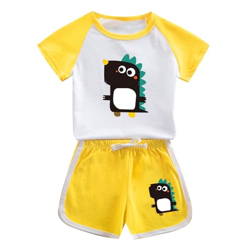 KIDSZJA Clearance Baby Jungen Kleidung Mädchen Zweiteiliges Outfit Ausgehen Loungewear Set Outfits Dinosaurier Oversized Raglan T-Shirts & Wide Leg Shorts Set Sport Home School Sets von KIDSZJA