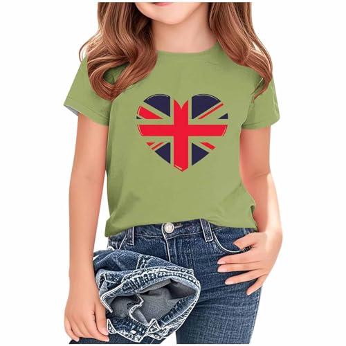 KIDSZJA Clearance Mädchenkleidung, Spielplatz-Ready-Design, England-Fußball-WM-Oberteil, Union Jack, britische Flagge, Hemden, trendig, lustig, umweltfreundlich, Blusen, elegantes Picknick-Park von KIDSZJA