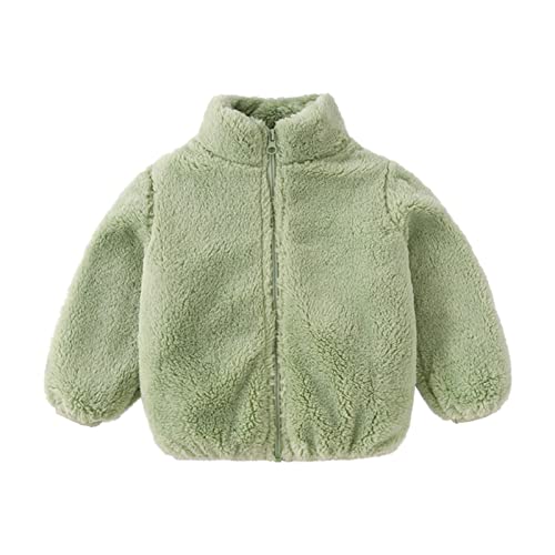 KIDSZJA Fleece-Jacke für Mädchen, dicker Plüsch-Cardigan mit Tasche, Winter, flauschige Sherpa-Jacke, warm, Reißverschluss, Kinderdecke, weiche Oberbekleidung, Schule von KIDSZJA