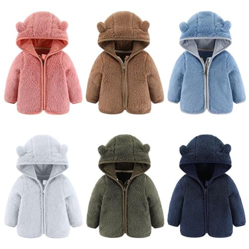 KIDSZJA Fleecejacke für Jungen und Mädchen, mit Kapuze, Reißverschluss, niedlicher Bärenohrenmantel, Baby, Kleinkind, Herbst, Winter, warmer Sherpa-Mantel, Plüsch, dick, Outwear, Schuloutfits KIDSZJA Fleecejacke für Jungen und Mädchen, mit Kapuze, Reißverschluss, niedlicher Bärenohrenmantel, Baby, Kleinkind, Herbst, Winter, warmer Sherpa-Mantel, Plüsch, dick, Outwear, Schuloutfits von KIDSZJA