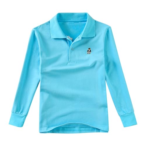 KIDSZJA Hemden für Mädchen, Sommer-Poloshirt mit Knopfleiste, niedliche Outfits, Oberteile, langärmelig, einfarbig, klassische Bluse, UK, leger, Haut und umweltfreundlich, Revers, Kleidung KIDSZJA Hemden für Mädchen, Sommer-Poloshirt mit Knopfleiste, niedliche Outfits, Oberteile, langärmelig, einfarbig, klassische Bluse, UK, leger, Haut und umweltfreundlich, Revers, Kleidung von KIDSZJA