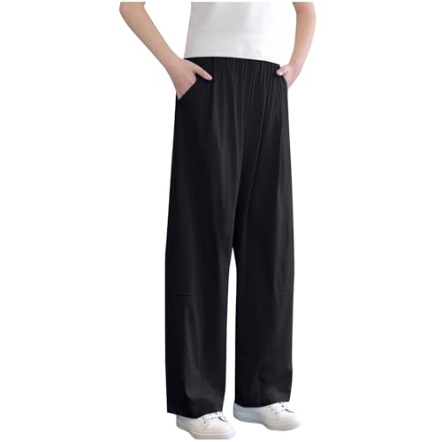 KIDSZJA Kinder-Sweathose für Mädchen, weites Bein, gerades Bein, Palazzo, Fußball, gesmokt, hohe elastische Taille, lockere Passform, Jogger, leicht, Reisen, Freizeit, Schule und Sport KIDSZJA Kinder-Sweathose für Mädchen, weites Bein, gerades Bein, Palazzo, Fußball, gesmokt, hohe elastische Taille, lockere Passform, Jogger, leicht, Reisen, Freizeit, Schule und Sport von KIDSZJA