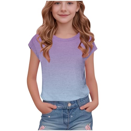 KIDSZJA Kinder-T-Shirt für Mädchen, Flügelärmel, Abendaktivitäten, Abenteuer, Kinder-Top, stilvoll, bedruckte Blusen, UK-Baumwolle, Freizeitkleidung, Kinderkleidung, Farbverlauf, Schuluniform KIDSZJA Kinder-T-Shirt für Mädchen, Flügelärmel, Abendaktivitäten, Abenteuer, Kinder-Top, stilvoll, bedruckte Blusen, UK-Baumwolle, Freizeitkleidung, Kinderkleidung, Farbverlauf, Schuluniform von KIDSZJA