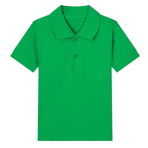 KIDSZJA Kinder-T-Shirt für Mädchen, kurzärmelig, klassische und bequeme Blusen, einfarbig, klassisch, stilvoll, empfindliche Haut, Revers, Knopfleiste, Poloshirt, Kinderkleidung, Schulveranstaltungen von KIDSZJA