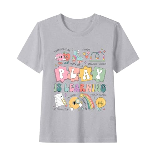 KIDSZJA Kinder-T-Shirts, Mädchenkleidung, kurzärmelig, Basic-Unterhemden, Geschenke für Teenager, zum Spielen ist lernen, Buchstabendruck, Rundhalsausschnitt, Blusen, elegant, klassisch, tailliert KIDSZJA Kinder-T-Shirts, Mädchenkleidung, kurzärmelig, Basic-Unterhemden, Geschenke für Teenager, zum Spielen ist lernen, Buchstabendruck, Rundhalsausschnitt, Blusen, elegant, klassisch, tailliert von KIDSZJA