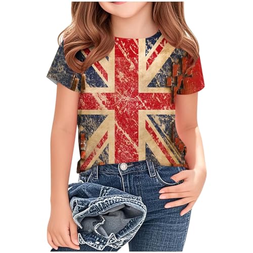 KIDSZJA Kinder-Top, Mädchen, England, Fußball, Weltmeisterschaft, Blusen, Großbritannien, elegant, britische Flagge, Union Jack, Baumwoll-Shirt, lässig, Sommerkleidung, athletisch, Laufen, Tennis KIDSZJA Kinder-Top, Mädchen, England, Fußball, Weltmeisterschaft, Blusen, Großbritannien, elegant, britische Flagge, Union Jack, Baumwoll-Shirt, lässig, Sommerkleidung, athletisch, Laufen, Tennis von KIDSZJA