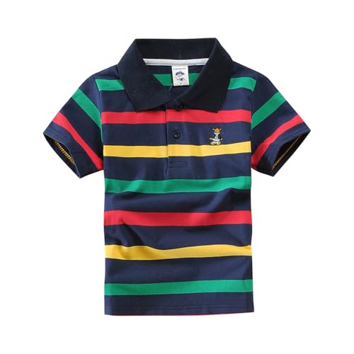 KIDSZJA Kinder-Top, Mädchen, Sommer, Baumwolle, bequem, gestreift, klassische Kleidung, Revers, bequem und gemütlich, kurzärmelig, Knopfleiste, Poloblusen, Schulpartys, Hochzeiten KIDSZJA Kinder-Top, Mädchen, Sommer, Baumwolle, bequem, gestreift, klassische Kleidung, Revers, bequem und gemütlich, kurzärmelig, Knopfleiste, Poloblusen, Schulpartys, Hochzeiten von KIDSZJA