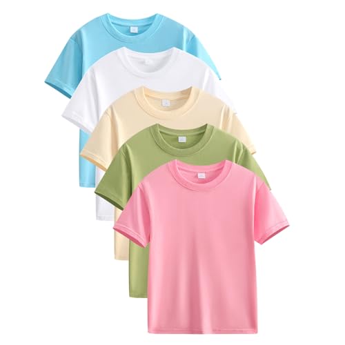 KIDSZJA Kinder-Top, klassisch, Schule, superweich, atmungsaktiv, Baumwolle, einfarbig, einfarbig, Kleidung für Teenager, 4 Stück, Basic-T-Shirts, England-T-Shirt, Tanzkleidung, Gymnastik, Verkleidung KIDSZJA Kinder-Top, klassisch, Schule, superweich, atmungsaktiv, Baumwolle, einfarbig, einfarbig, Kleidung für Teenager, 4 Stück, Basic-T-Shirts, England-T-Shirt, Tanzkleidung, Gymnastik, Verkleidung von KIDSZJA