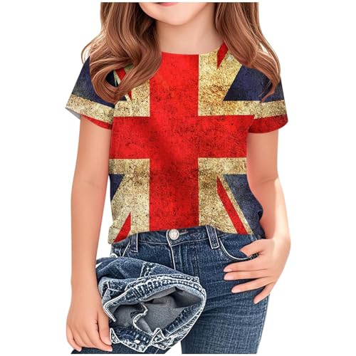 KIDSZJA Kinderkleidung, Mädchen-Oberteil für Teenager, Union Jack, England, Fußball, Weltmeisterschaft, Blusen, Großbritannien, elegant, lässig, empfindliche Haut, bequem und leicht, britische Flagge KIDSZJA Kinderkleidung, Mädchen-Oberteil für Teenager, Union Jack, England, Fußball, Weltmeisterschaft, Blusen, Großbritannien, elegant, lässig, empfindliche Haut, bequem und leicht, britische Flagge von KIDSZJA