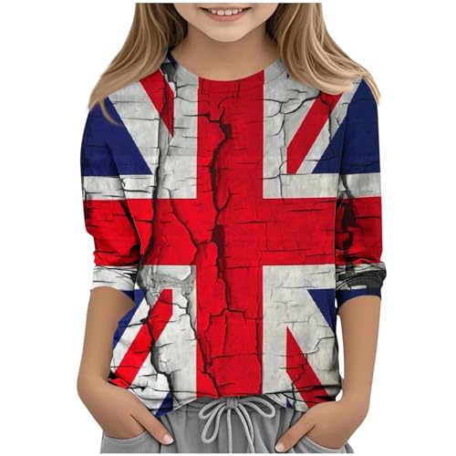 KIDSZJA Kinderkleidung Mädchen 3/4-Ärmel Rundhalsausschnitt Bluse UK Union Jack Komfort Stilvolle Tops Baumwolle Straßenpartys England Fußball Weltmeisterschaft T-Shirts Britische Flagge Sport KIDSZJA Kinderkleidung Mädchen 3/4-Ärmel Rundhalsausschnitt Bluse UK Union Jack Komfort Stilvolle Tops Baumwolle Straßenpartys England Fußball Weltmeisterschaft T-Shirts Britische Flagge Sport von KIDSZJA