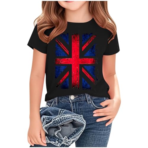 KIDSZJA Kinderkleidung für Mädchen, Baumwolle, Freizeitkleidung, weich, atmungsaktiv, Sommer-Shirt, Großbritannien, England, Fußball, Weltmeisterschaft, Blusen, Union-Jack-Top, britische Flagge KIDSZJA Kinderkleidung für Mädchen, Baumwolle, Freizeitkleidung, weich, atmungsaktiv, Sommer-Shirt, Großbritannien, England, Fußball, Weltmeisterschaft, Blusen, Union-Jack-Top, britische Flagge von KIDSZJA