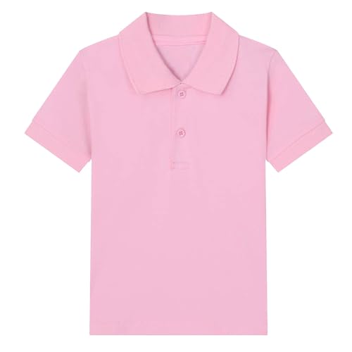 KIDSZJA Klassisches und bequemes Poloshirt für Teenager, Mädchen, mit Knopfleiste, Revers, stilvolle Blusen für empfindliche Haut, einfarbig, klassisches Kinder-Top, Schulveranstaltungen oder lässige von KIDSZJA