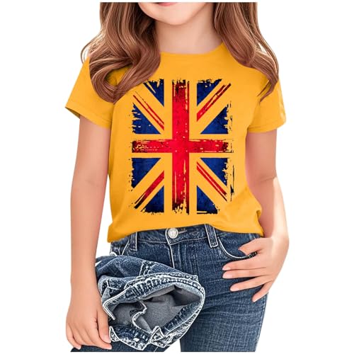 KIDSZJA Kleidung für Mädchen, Festivals und Urlaubsfotos, Rundhalsausschnitt, Oberteil, Union Jack, England, Fußball, Weltmeisterschaft, Blusen, kurzärmelig, britische Flagge, Hemd, weich KIDSZJA Kleidung für Mädchen, Festivals und Urlaubsfotos, Rundhalsausschnitt, Oberteil, Union Jack, England, Fußball, Weltmeisterschaft, Blusen, kurzärmelig, britische Flagge, Hemd, weich von KIDSZJA