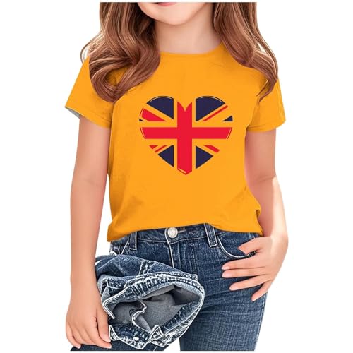 KIDSZJA Kleidung für Mädchen, Union Jack, England, Fußball-Weltmeisterschaft, Blusen, elegantes Design, britische Flagge, lustig, umweltfreundlich, Picknick-Park, tägliche Outfits von KIDSZJA