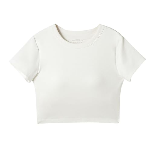 KIDSZJA Kleidung für Mädchen, geripptes Strickhemd, gepolstert, eingebauter BH, atmungsaktives und leichtes Oberteil für Teenager, weiche Baumwolle, lässiger Rundhalsausschnitt, Blusen, Outdoor KIDSZJA Kleidung für Mädchen, geripptes Strickhemd, gepolstert, eingebauter BH, atmungsaktives und leichtes Oberteil für Teenager, weiche Baumwolle, lässiger Rundhalsausschnitt, Blusen, Outdoor von KIDSZJA