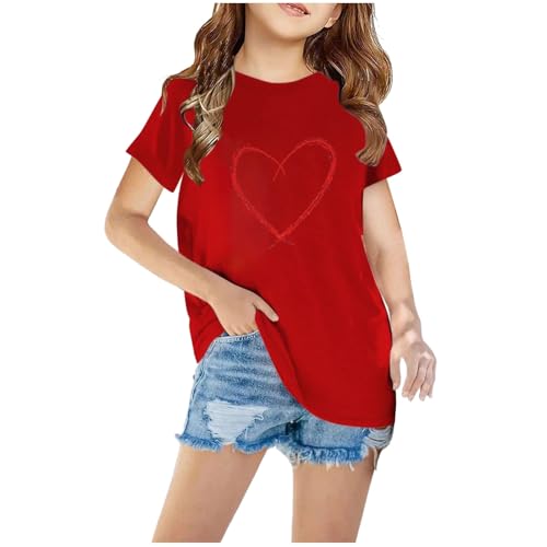 KIDSZJA Kleidung für Teenager-Mädchen, einfaches Schul-Outfit, superweich, atmungsaktiv, S-T-Shirt, Herzform, Grafik-T-Shirt, Baumwolle, lange Tunika, Bluse, Tanzkleidung, Gymnastik, Verkleidung KIDSZJA Kleidung für Teenager-Mädchen, einfaches Schul-Outfit, superweich, atmungsaktiv, S-T-Shirt, Herzform, Grafik-T-Shirt, Baumwolle, lange Tunika, Bluse, Tanzkleidung, Gymnastik, Verkleidung von KIDSZJA