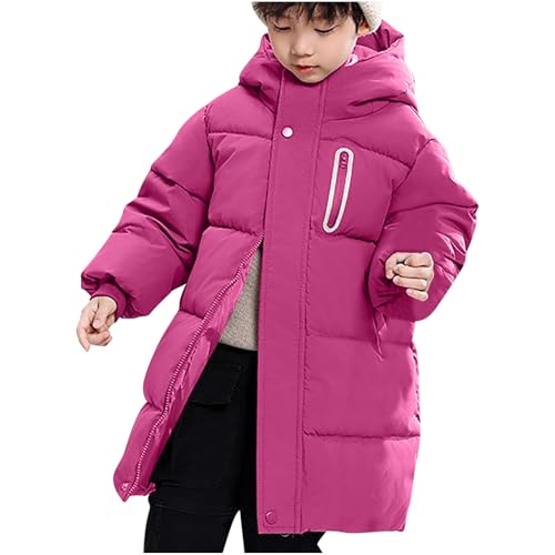 KIDSZJA Langer, gepolsterter Wintermantel für Kinder, Mädchen, Winter-Parka, Pufferjacke, gesteppt, lange Oberbekleidung, dicke Overknee-Daunenjacke, Skianzug, Schneeanzüge, Schule von KIDSZJA