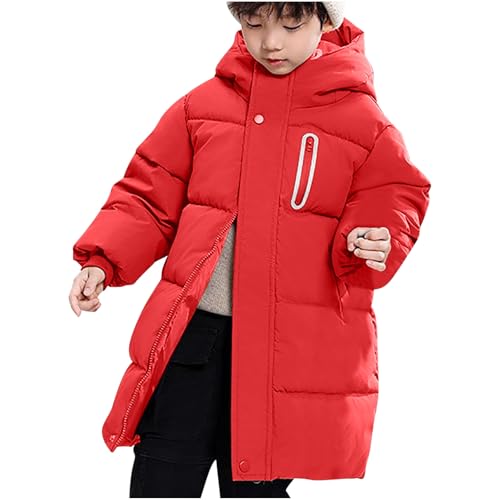KIDSZJA Langer, gepolsterter Wintermantel für Kinder, Mädchen, Winter-Parka, Pufferjacke, gesteppt, lange Oberbekleidung, dicke Overknee-Daunenjacke, Skianzug, Schneeanzüge, Schule von KIDSZJA