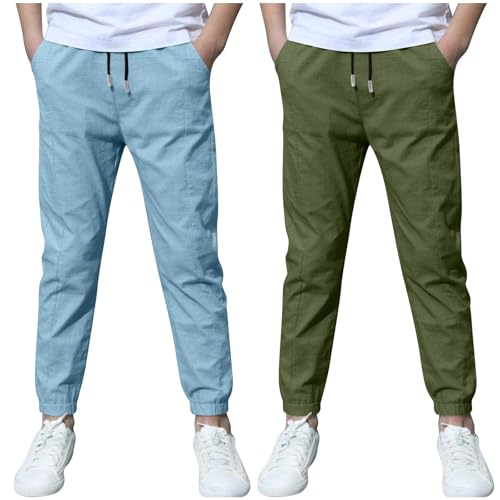 KIDSZJA Lightning Deals Of Today Jungen-Trainingshose mit LSF 50+, Sonnenschutzhose, Bio-Baumwolle, Jogginghose, 2 Stück, Baumwollleinen, Kinder-Kordelzug, hohe Taille, Bündchen am Knöchel KIDSZJA Lightning Deals Of Today Jungen-Trainingshose mit LSF 50+, Sonnenschutzhose, Bio-Baumwolle, Jogginghose, 2 Stück, Baumwollleinen, Kinder-Kordelzug, hohe Taille, Bündchen am Knöchel von KIDSZJA