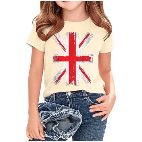 KIDSZJA Mädchen-Bluse, England, Fußball, Weltmeisterschaft, T-Shirts, Sporttag, Sommer, Schule, Aktivitäten, Union Jack, Teenager, Kleidung, britische Flagge, Kinder-Top, leicht, bequem KIDSZJA Mädchen-Bluse, England, Fußball, Weltmeisterschaft, T-Shirts, Sporttag, Sommer, Schule, Aktivitäten, Union Jack, Teenager, Kleidung, britische Flagge, Kinder-Top, leicht, bequem von KIDSZJA