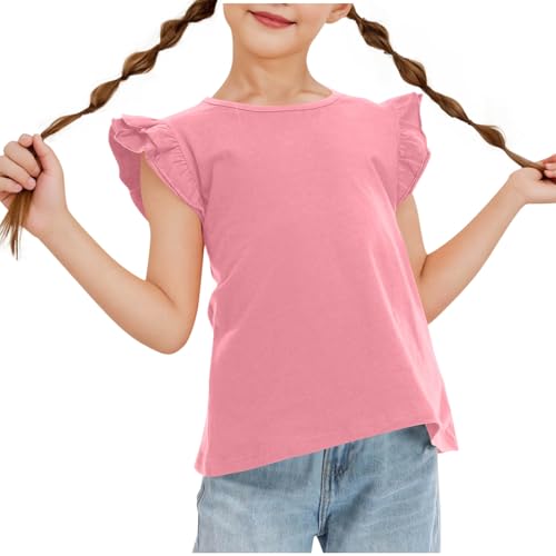 KIDSZJA Mädchen-Bluse, Rüschenärmel, UV-Schutz, LSF 50+, stilvoll, weich, dehnbar, kurzärmelig, T-Shirts, langer, Rundhalsausschnitt, Raglan-Tunika, Vorschule, legere Ausflüge KIDSZJA Mädchen-Bluse, Rüschenärmel, UV-Schutz, LSF 50+, stilvoll, weich, dehnbar, kurzärmelig, T-Shirts, langer, Rundhalsausschnitt, Raglan-Tunika, Vorschule, legere Ausflüge von KIDSZJA
