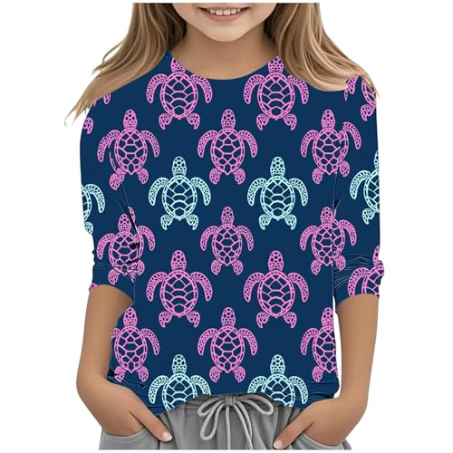 KIDSZJA Mädchen-Bluse, Sommer, Bio-Baumwolle, dehnbar, schnell trocknend, atmungsaktiv, Rundhalsausschnitt, Tunika, T-Shirts, Cartoon-Druck, 3/4-Ärmel, Kleidung, Sport, Übung, passende Leggings, 9–10 KIDSZJA Mädchen-Bluse, Sommer, Bio-Baumwolle, dehnbar, schnell trocknend, atmungsaktiv, Rundhalsausschnitt, Tunika, T-Shirts, Cartoon-Druck, 3/4-Ärmel, Kleidung, Sport, Übung, passende Leggings, 9–10 von KIDSZJA