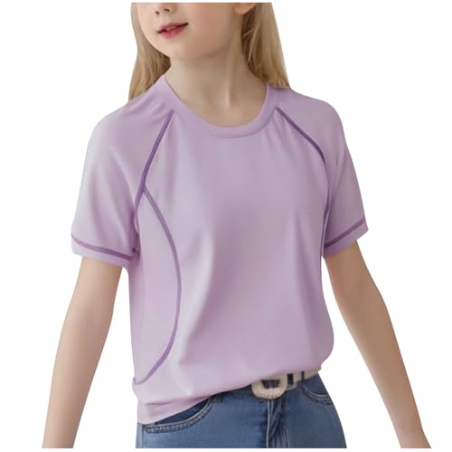 KIDSZJA Mädchen-Blusen für den Sommer, Rundhalsausschnitt, weiche Baumwolle, Freizeitkleidung, trendig, atmungsaktiv, locker gestreift, Netzhemden, schnelltrocknend, kurzärmelig, bequem, für den KIDSZJA Mädchen-Blusen für den Sommer, Rundhalsausschnitt, weiche Baumwolle, Freizeitkleidung, trendig, atmungsaktiv, locker gestreift, Netzhemden, schnelltrocknend, kurzärmelig, bequem, für den von KIDSZJA