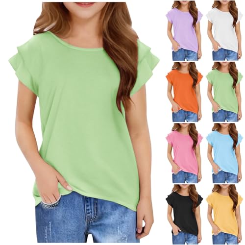 KIDSZJA Mädchen-Hemd, lässig, bequem, kurzärmelig, elegant, Sommer, dehnbar, Rüschenärmel, Kleidung, Rundhalsausschnitt, langes Top, Alltagskleidung, Spielen, weich, leicht, 2025 Geschenke KIDSZJA Mädchen-Hemd, lässig, bequem, kurzärmelig, elegant, Sommer, dehnbar, Rüschenärmel, Kleidung, Rundhalsausschnitt, langes Top, Alltagskleidung, Spielen, weich, leicht, 2025 Geschenke von KIDSZJA