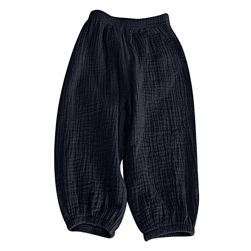 KIDSZJA Mädchen-Hose, Baumwoll-Leinen, elastisch, hohe Taille, Haremshose, lockere Passform, leicht, für Sommer, Reisen, Freizeit, Plissee, Knöchel, Wandern und Camping, Essentials Geschenke KIDSZJA Mädchen-Hose, Baumwoll-Leinen, elastisch, hohe Taille, Haremshose, lockere Passform, leicht, für Sommer, Reisen, Freizeit, Plissee, Knöchel, Wandern und Camping, Essentials Geschenke von KIDSZJA