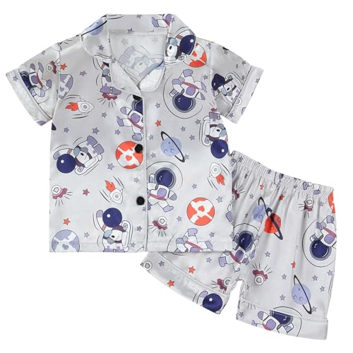KIDSZJA Mädchen-Schlafanzug-Shorts-Set, zweiteilig, Loungewear, Button-Down-Shirts und Shorts mit weitem Bein, Seiden-Pyjama, gestreift, einfarbig, Satin, Nachtwäsche, Hauskleidung, 2025, niedliche KIDSZJA Mädchen-Schlafanzug-Shorts-Set, zweiteilig, Loungewear, Button-Down-Shirts und Shorts mit weitem Bein, Seiden-Pyjama, gestreift, einfarbig, Satin, Nachtwäsche, Hauskleidung, 2025, niedliche von KIDSZJA