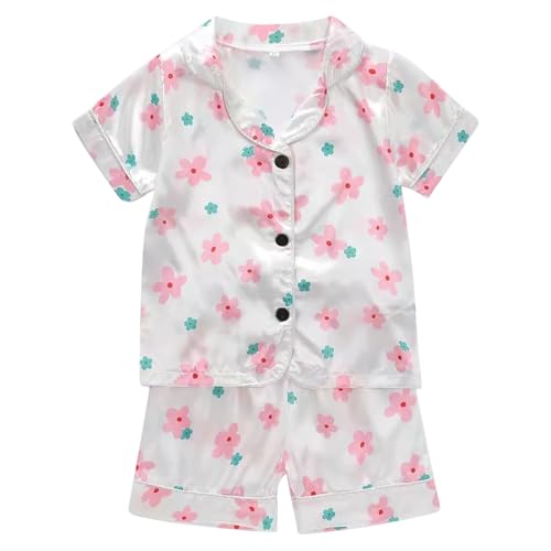 KIDSZJA Mädchen-Schlafanzug-Shorts-Set, zweiteilig, Loungewear, Button-Down-Shirts und Shorts mit weitem Bein, Seiden-Pyjama, gestreift, einfarbig, Satin, Nachtwäsche, Hauskleidung, 2025, niedliche KIDSZJA Mädchen-Schlafanzug-Shorts-Set, zweiteilig, Loungewear, Button-Down-Shirts und Shorts mit weitem Bein, Seiden-Pyjama, gestreift, einfarbig, Satin, Nachtwäsche, Hauskleidung, 2025, niedliche von KIDSZJA