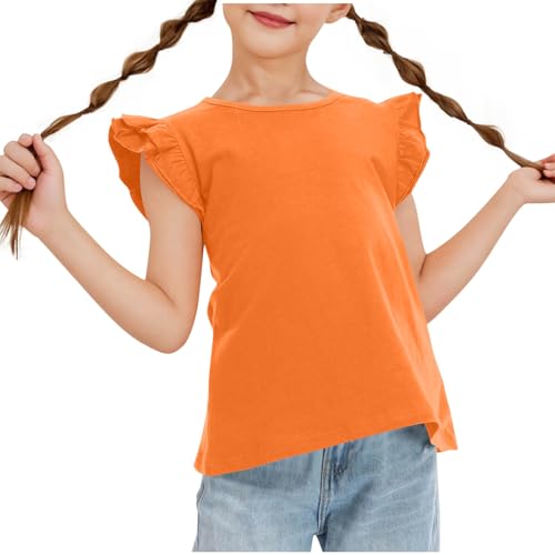 KIDSZJA Mädchen-T-Shirt, Longline, Raglan-Tunika, Kinderkleidung, UV-Schutz, LSF 50+, Vorschule, legere Ausflüge, Blusen, Rundhalsausschnitt, kurzärmelig, Oberteil für Teenager, Rüschenärmel, stilvoll KIDSZJA Mädchen-T-Shirt, Longline, Raglan-Tunika, Kinderkleidung, UV-Schutz, LSF 50+, Vorschule, legere Ausflüge, Blusen, Rundhalsausschnitt, kurzärmelig, Oberteil für Teenager, Rüschenärmel, stilvoll von KIDSZJA
