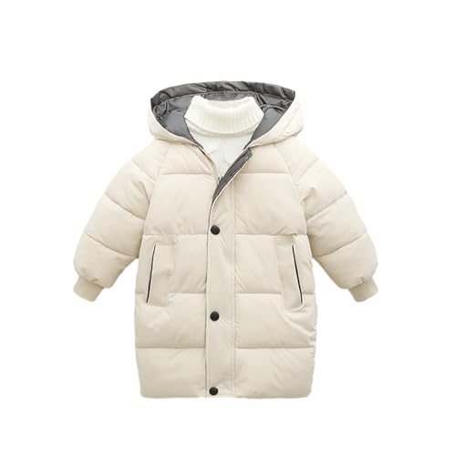 KIDSZJA Mädchen Wintermantel mit Kapuze, lange Jacke, warmer Parka, gepolsterter Übermantel, Kinder, gesteppte Pufferjacke, dicke Oberbekleidung, Kleinkinder, Daunenmantel, lässig, lange Schulmäntel von KIDSZJA