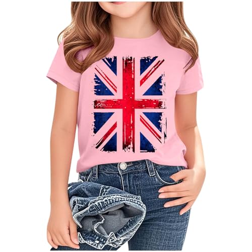 KIDSZJA Mädchenkleidung, Rundhalsausschnitt, Festivals und Urlaubsfotos, Oberteil, Union Jack, England, Fußball, Weltmeisterschaft, Blusen, Großbritannien, weich, atmungsaktiv, Sommer, kurzärmelig KIDSZJA Mädchenkleidung, Rundhalsausschnitt, Festivals und Urlaubsfotos, Oberteil, Union Jack, England, Fußball, Weltmeisterschaft, Blusen, Großbritannien, weich, atmungsaktiv, Sommer, kurzärmelig von KIDSZJA
